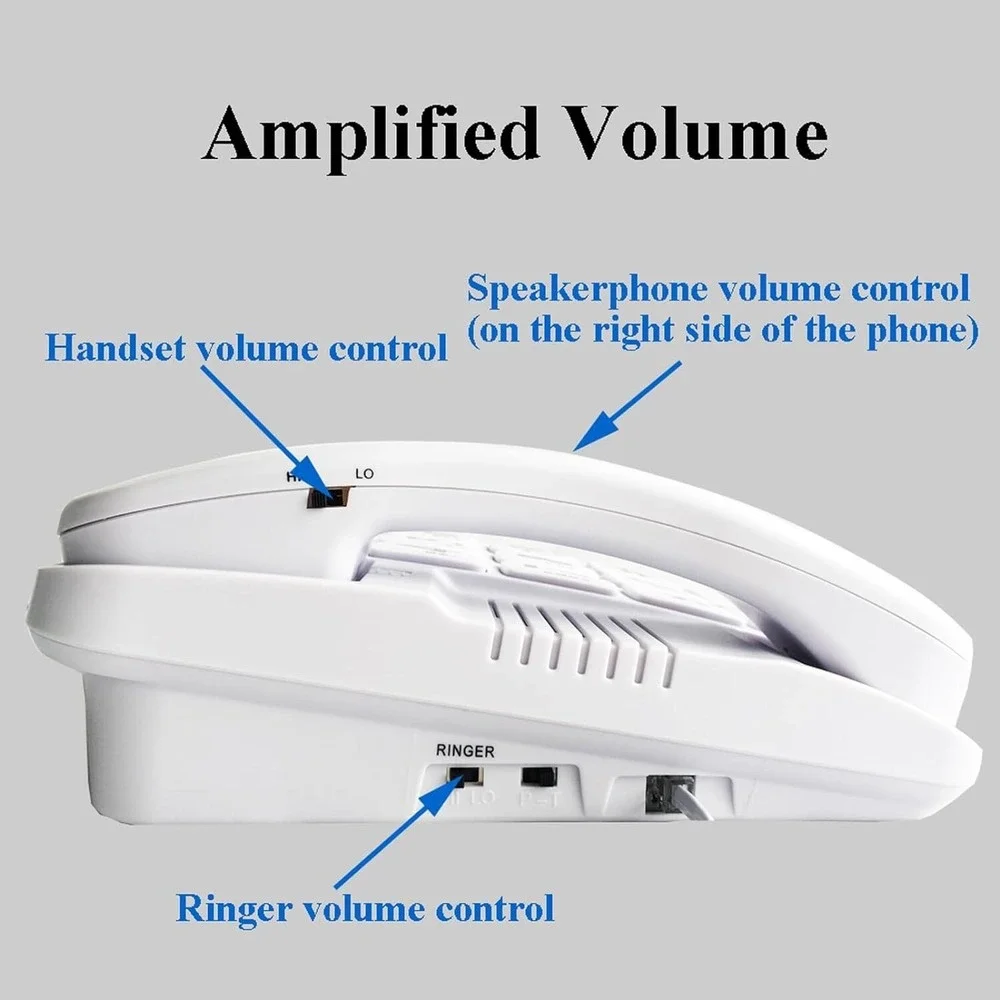 JeKaVis Senior Phone JF11W Big‎ Button Corded Amplified Speakerphone